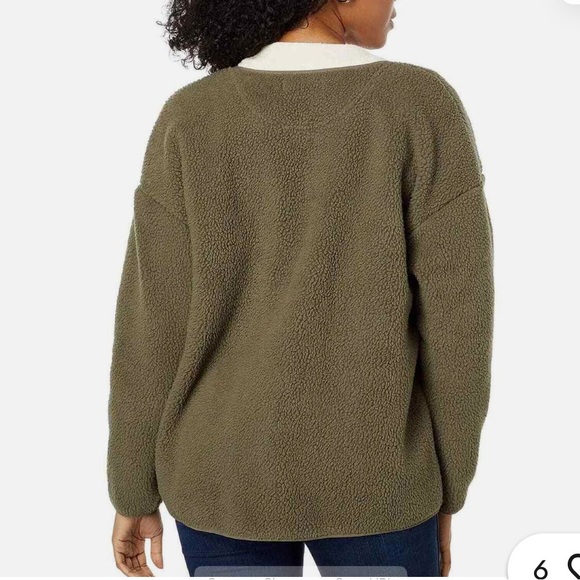 NWOT Madewell Resourced Fleece Cargo Jacket Olive Green Teddy Jacket - Picture 5 of 9